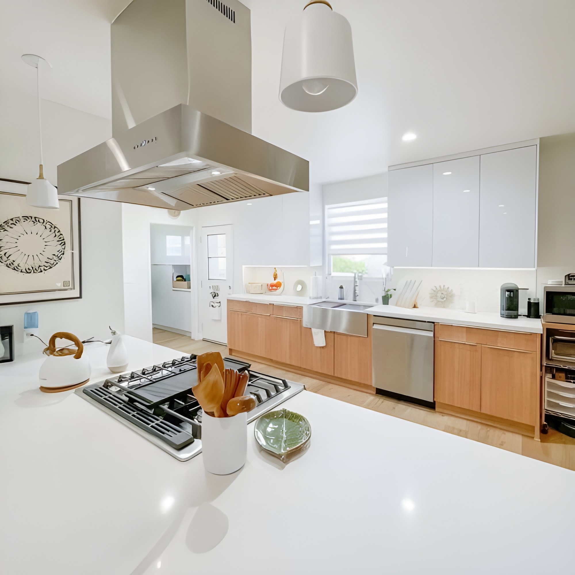 This kitchen proves that clean design can still command the room